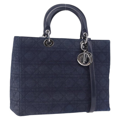 Christian Dior Lady Dior Denim, Blue, Denim, Handbag