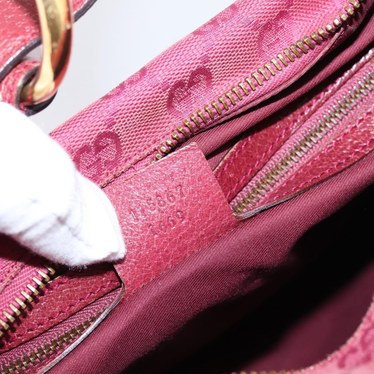 Gucci Horsebit Hobo GG Canvas, Pink, Canvas, Shoulder Bag