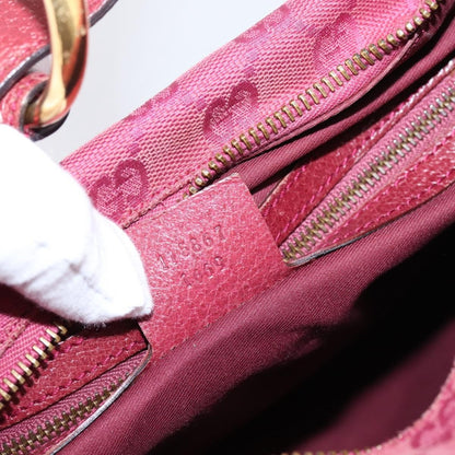 Gucci Horsebit Hobo GG Canvas, Pink, Canvas, Shoulder Bag