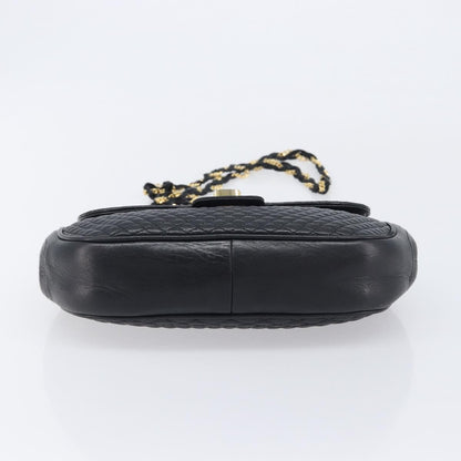 Bally Vintage Quilted Leather, Black, Leather, Shoulder Bag