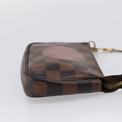 Louis Vuitton Mini pochette accessoires Damier Canvas, Brown, Canvas, Clutch