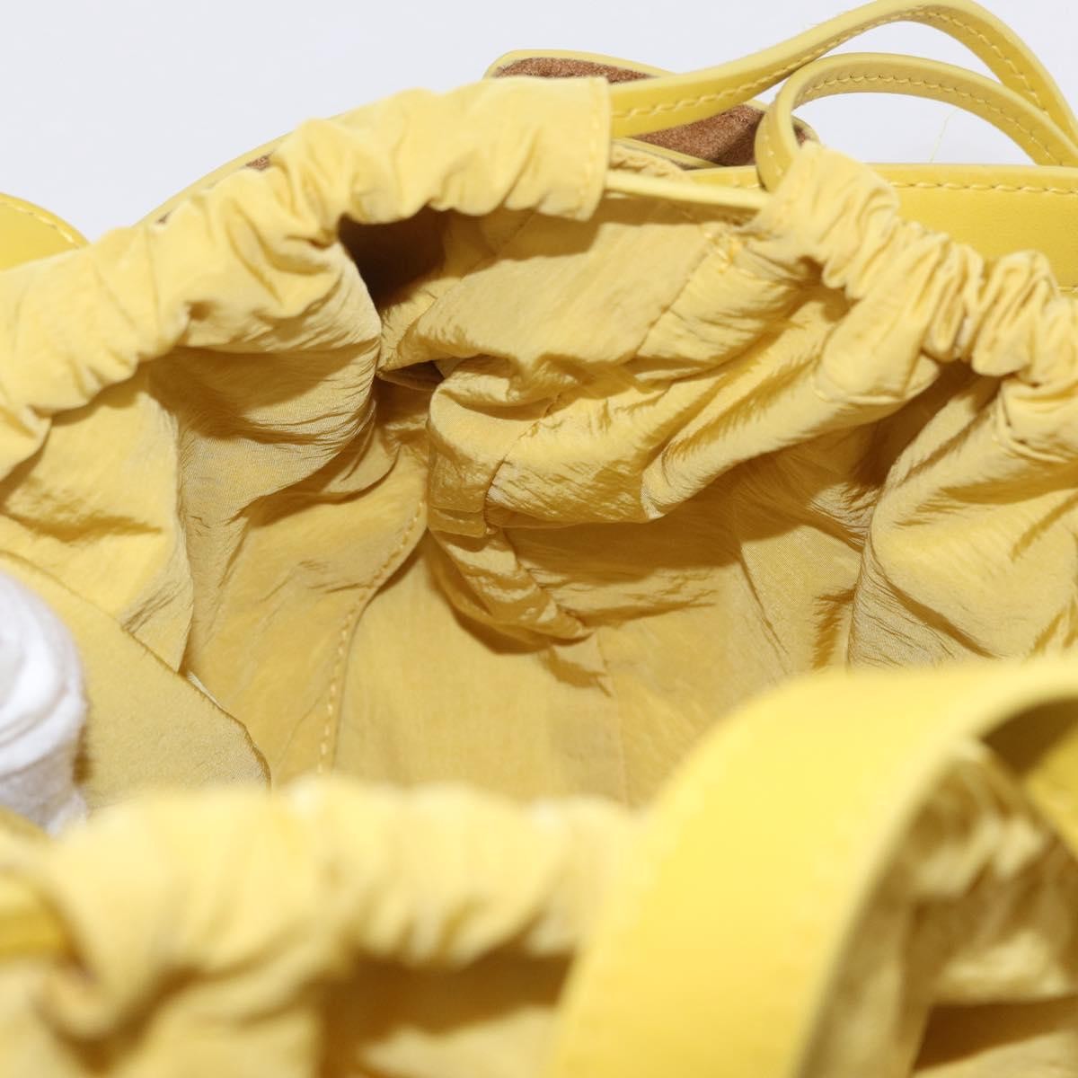 Bottega Veneta Shell Leather, Yellow, Leather, Handbag