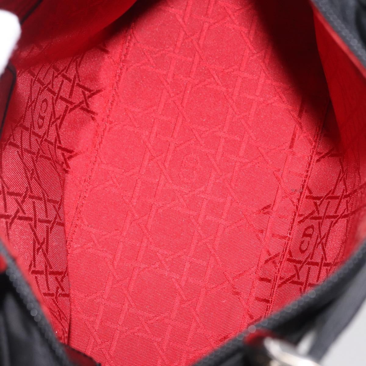 Christian Dior Vintage Lady Dior Cannage Quilt Nylon, Black, Nylon, Handbag