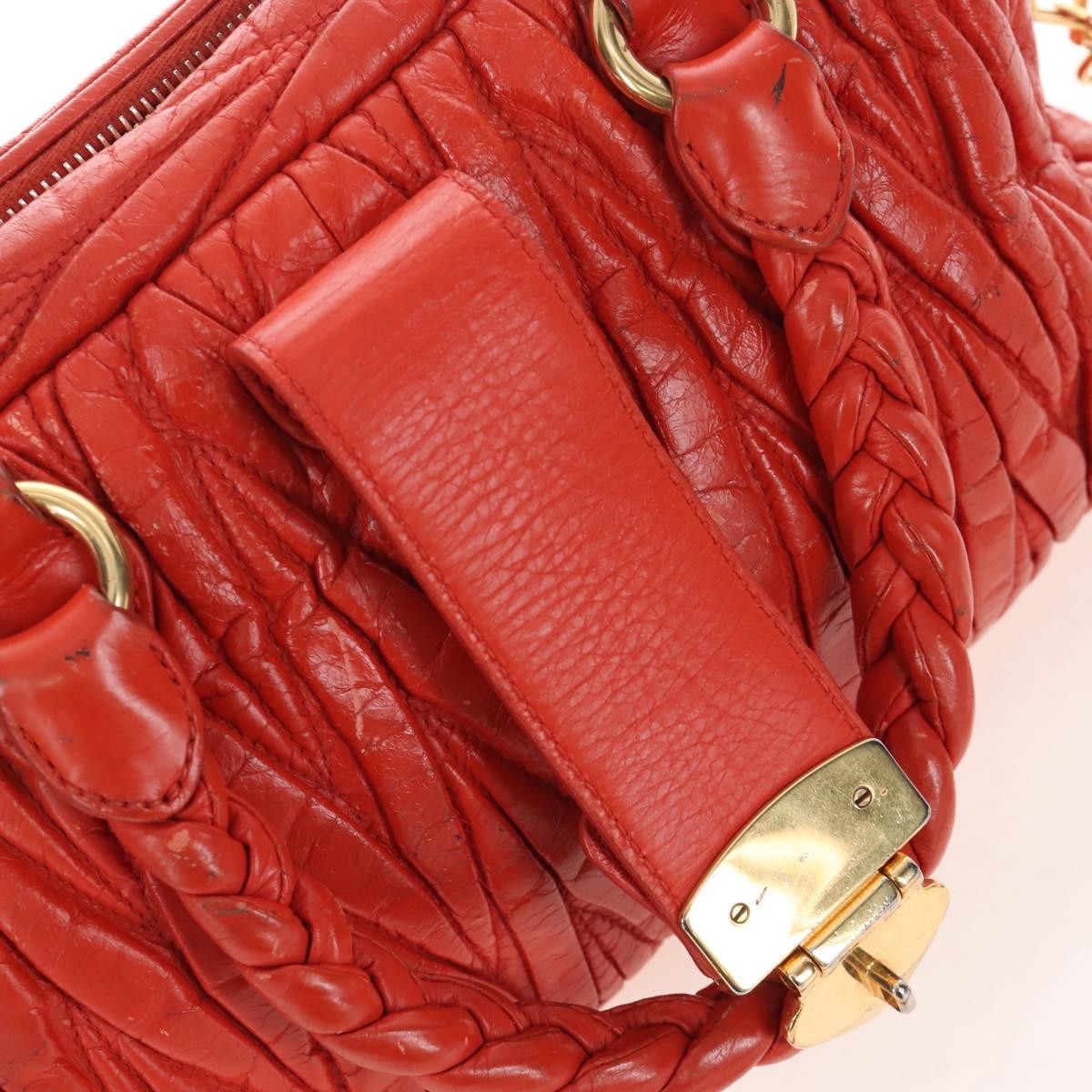 Miu Miu Coffer Convertible Satchel Matelasse Leather, Orange, Leather, Handbag