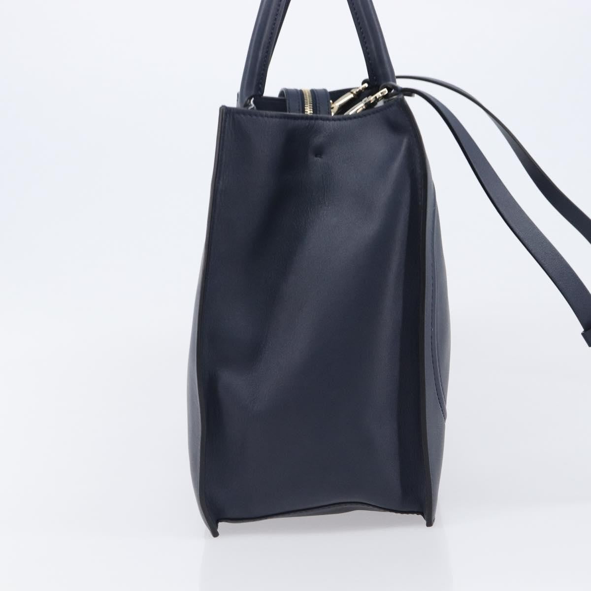 Valentino Garavani VLogo Convertible Shopper Leather, Navy, Leather, Tote Bag