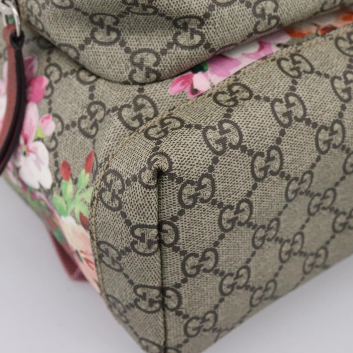 Gucci Buckle Blooms Print GG Coated Canvas, Beige, Canvas, Backpack