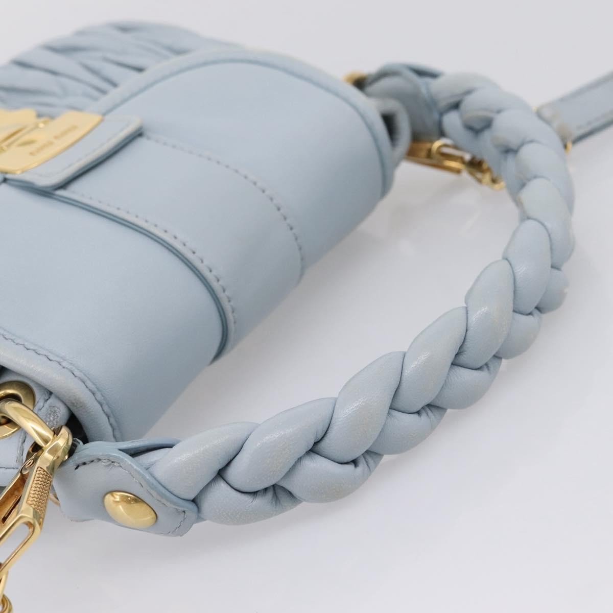 Miu Miu Coffer Hobo Matelasse Leather, Blue, Leather, Handbag