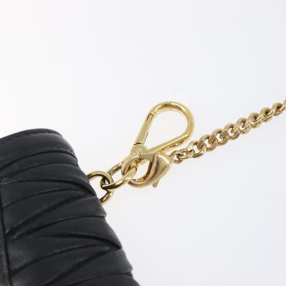Miu Miu Biker Chain Matelasse Leather, Black, Leather, Shoulder Bag