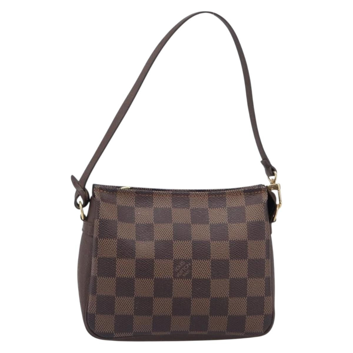Louis Vuitton Trousse Make Up Damier, Brown, Canvas, Clutch