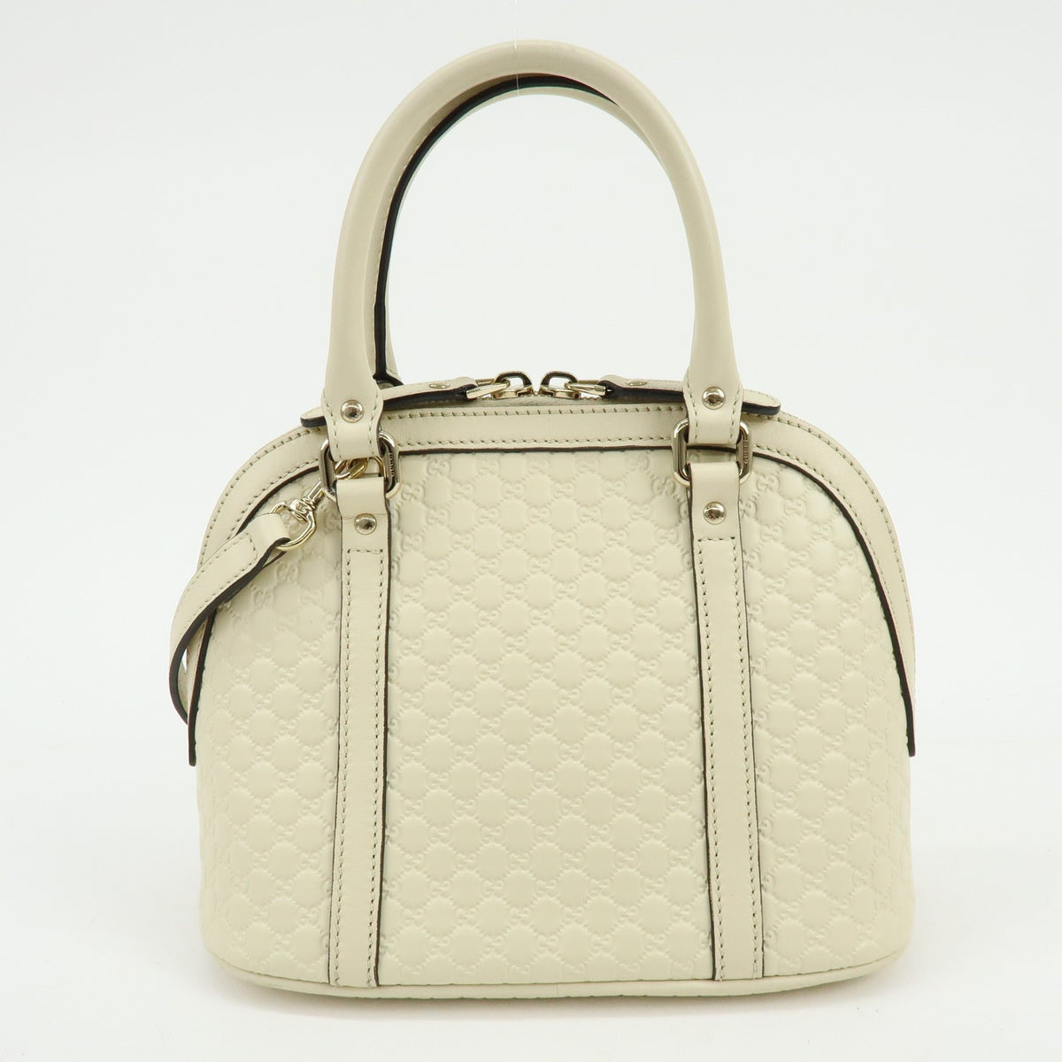 Gucci Convertible Dome Satchel Guccissima Leather, White, Leather, Handbag