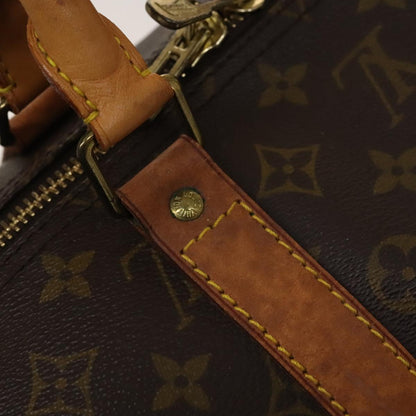 Louis Vuitton Keepall Bandouliere Bag Monogram Canvas, BROWN, LEATHER, Travel bag