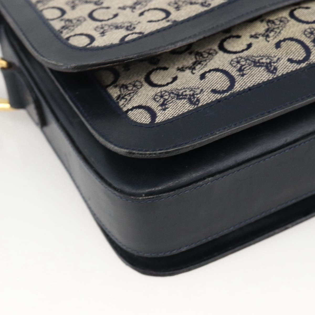 Celine C Sulky Horse carriage Canvas, Navy, Canvas, Handbag