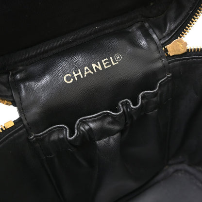 Chanel Vintage Timeless Cosmetic Case Caviar, Black, Leather, Handbag