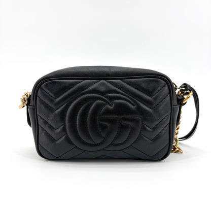 Gucci GG Marmont Matelasse Leather, Black, Leather, Shoulder Bag