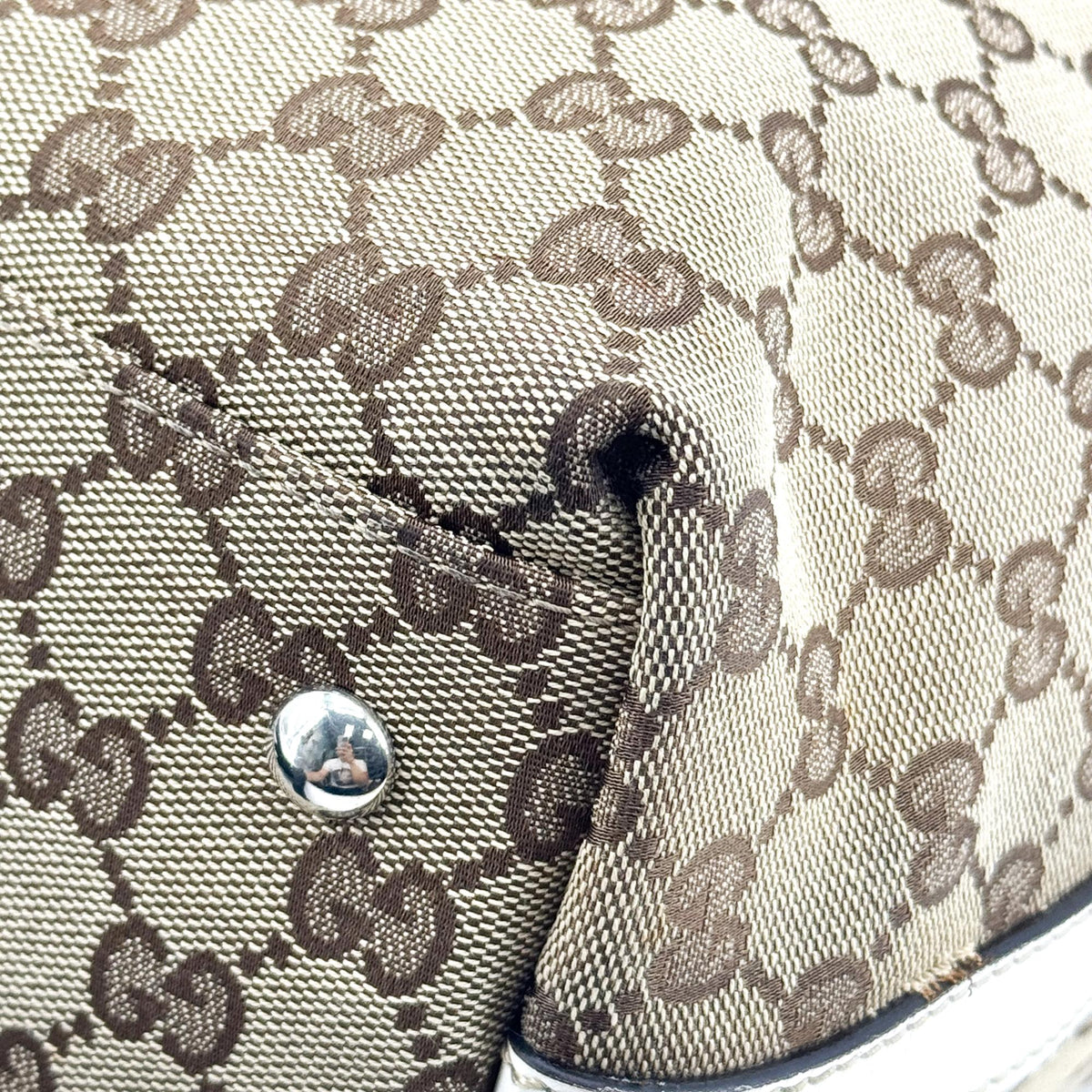 Gucci Match Ball GG Canvas, Brown, Canvas, Tote Bag