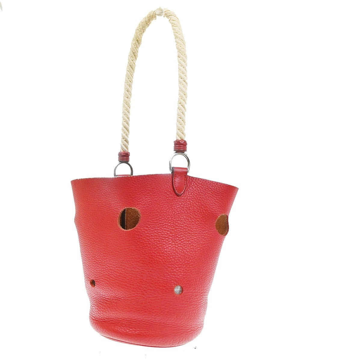 Hermes Mangeoire Courchevel, Red, Leather, Shoulder Bag