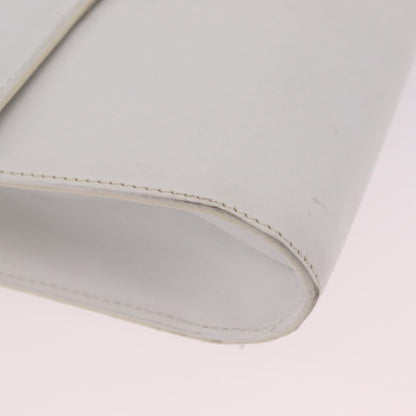 Celine Vintage Circle Logo Leather, White, Leather, Crossbody Bag