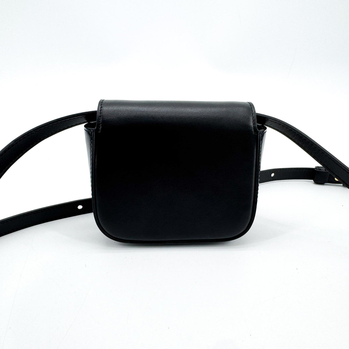 Celine Triomphe Triomphe Coated Canvas, Black, Leather, Shoulder Bag