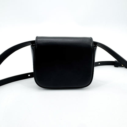 Celine Triomphe Triomphe Coated Canvas, Black, Leather, Shoulder Bag