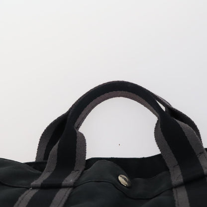 Hermes Fourre Tout Tote Canvas, BLACK, CANVAS, Handbag