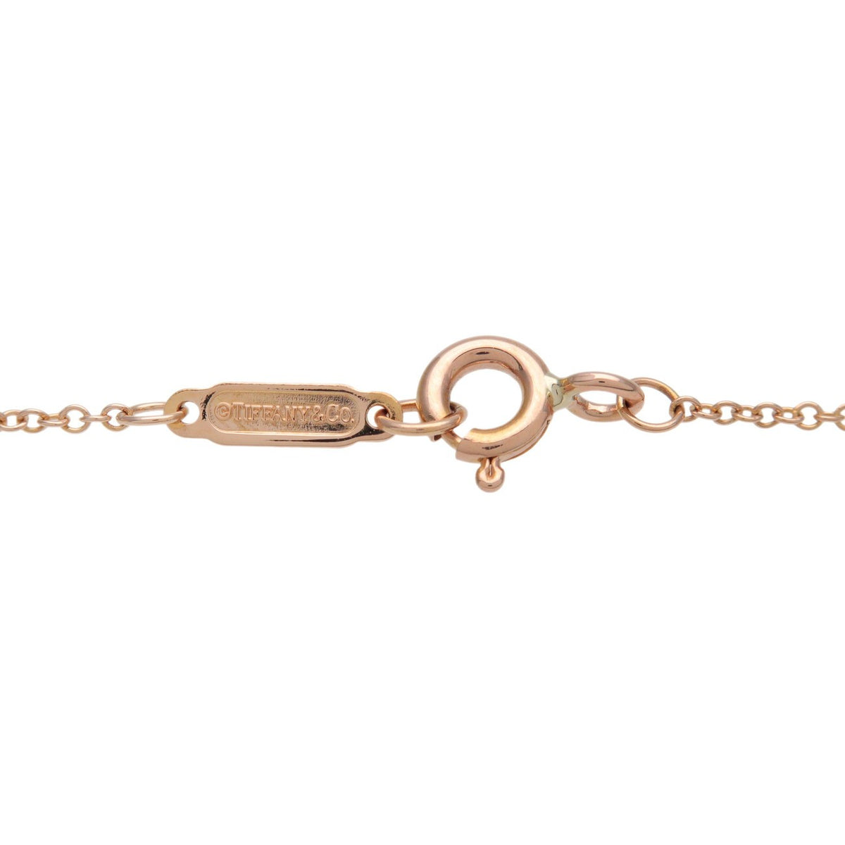 Tiffany & Co. Atlas Pierced Bar Drop Pendant 18K Rose Gold with Diamonds, Pink, Rose Gold, Necklace