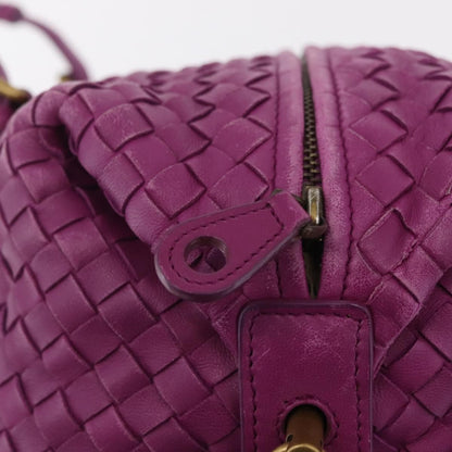 Bottega Veneta New Boston Intrecciato Nappa, Purple, Leather, Handbag