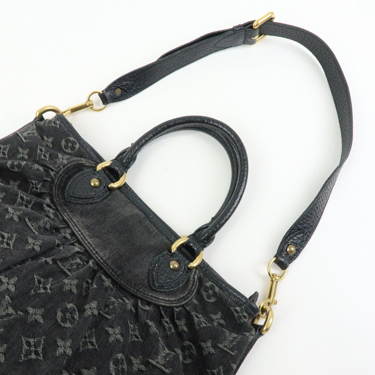 Louis Vuitton Neo Cabby Monogram Denim, Black, Denim, Handbag