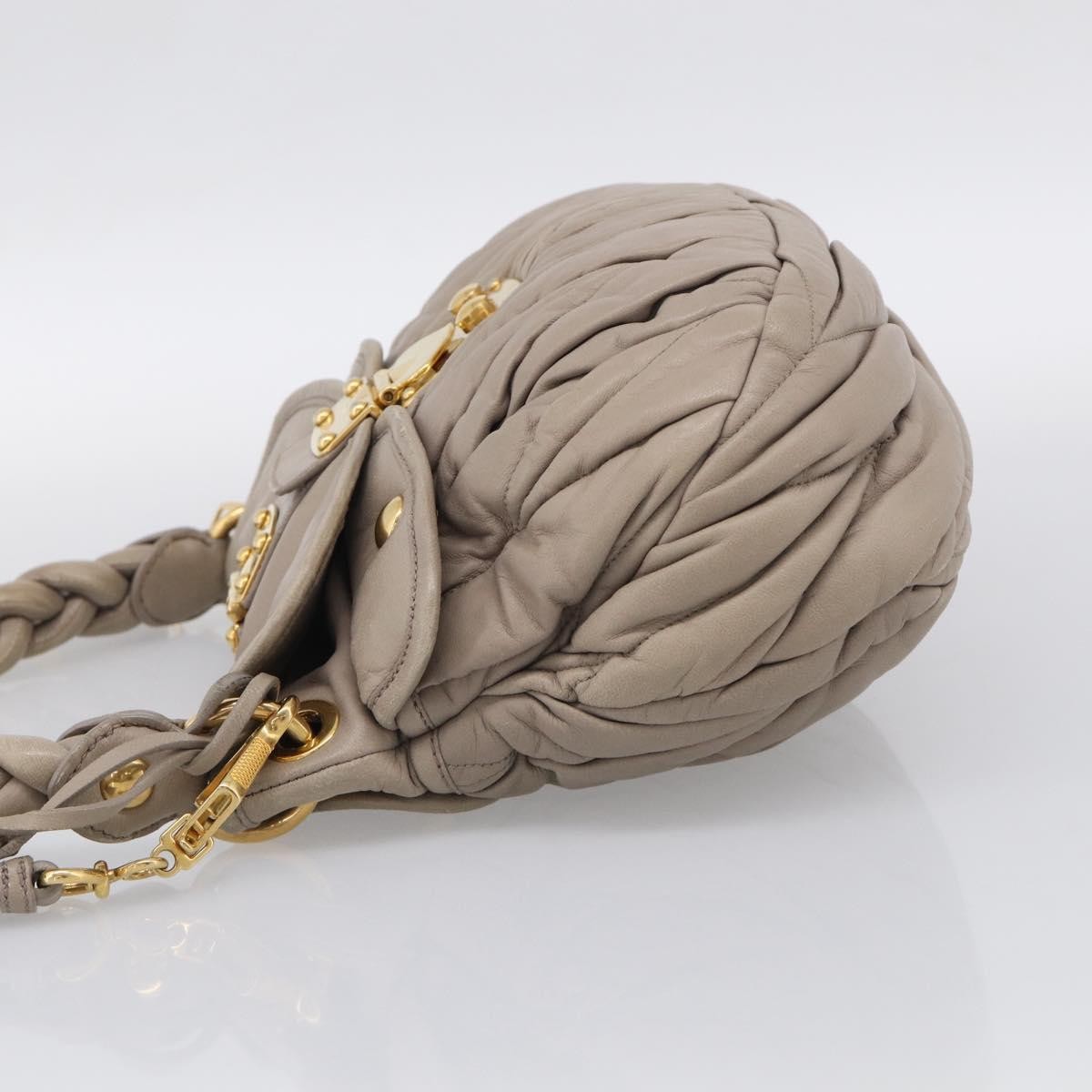 Miu Miu Coffer Hobo Matelasse Leather, Beige, Leather, Handbag