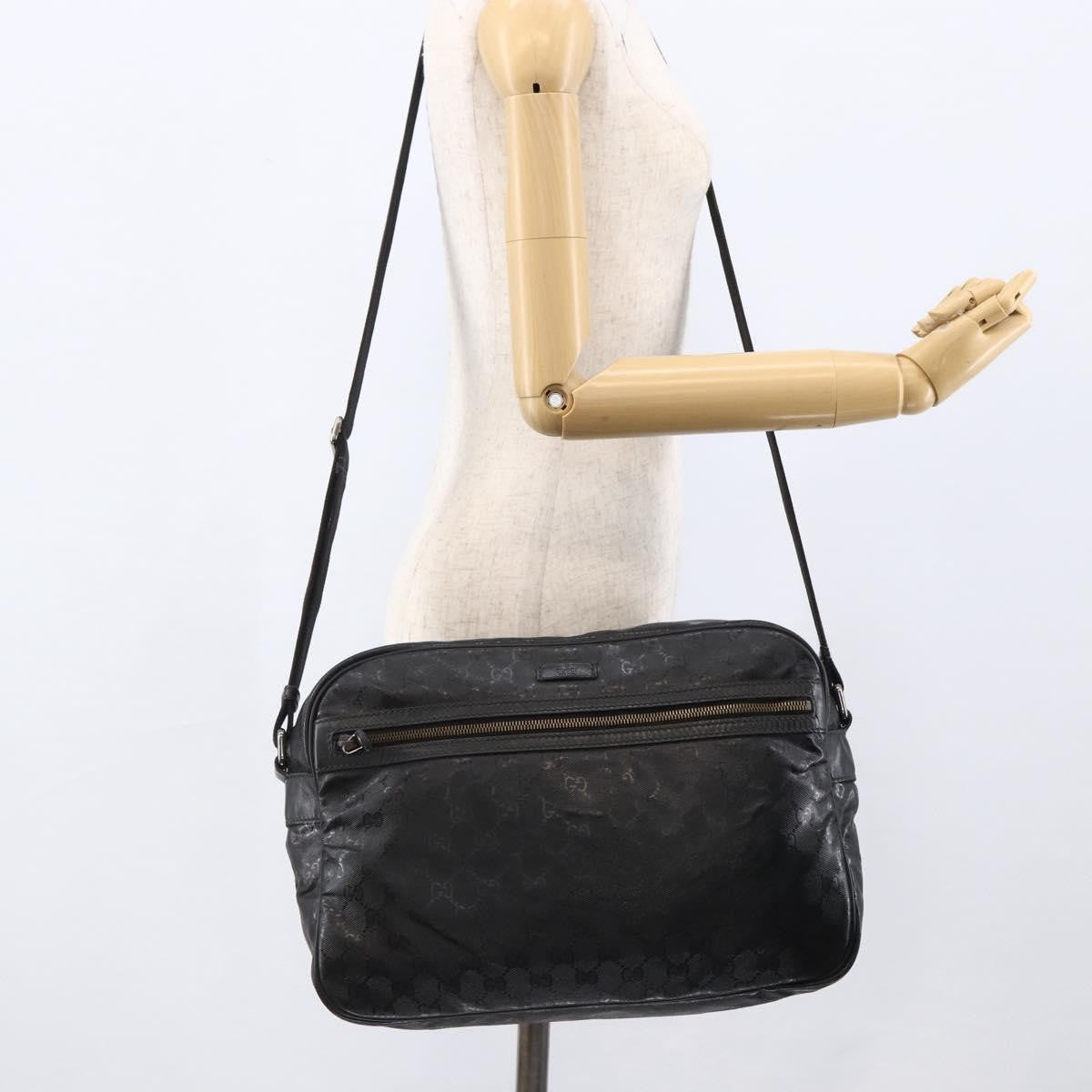 Gucci Zip Messenger GG Imprime, Black, Canvas, Handbag