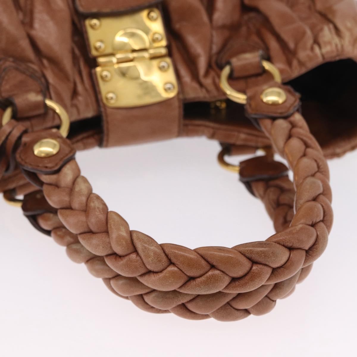 Miu Miu Coffer Satchel Matelasse Leather, Brown, Leather, Handbag