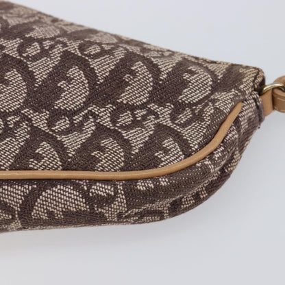 Christian Dior Vintage Saddle Bag Canvas, Brown, Canvas, Clutch