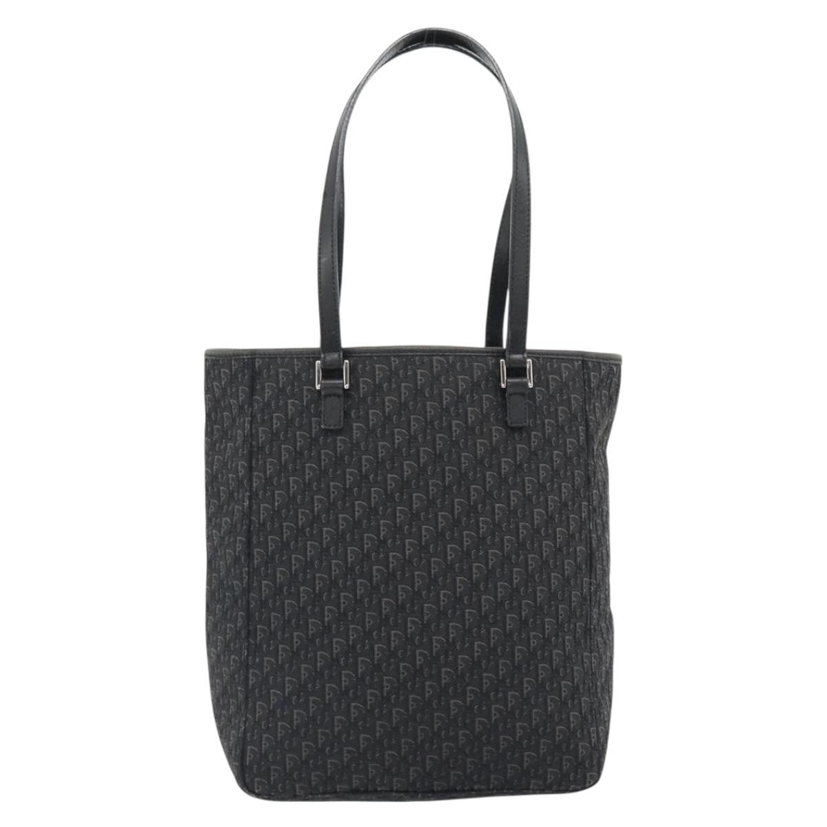 Christian Dior Vintage Open Pocket Diorissimo Canvas, Black, Canvas, Tote Bag