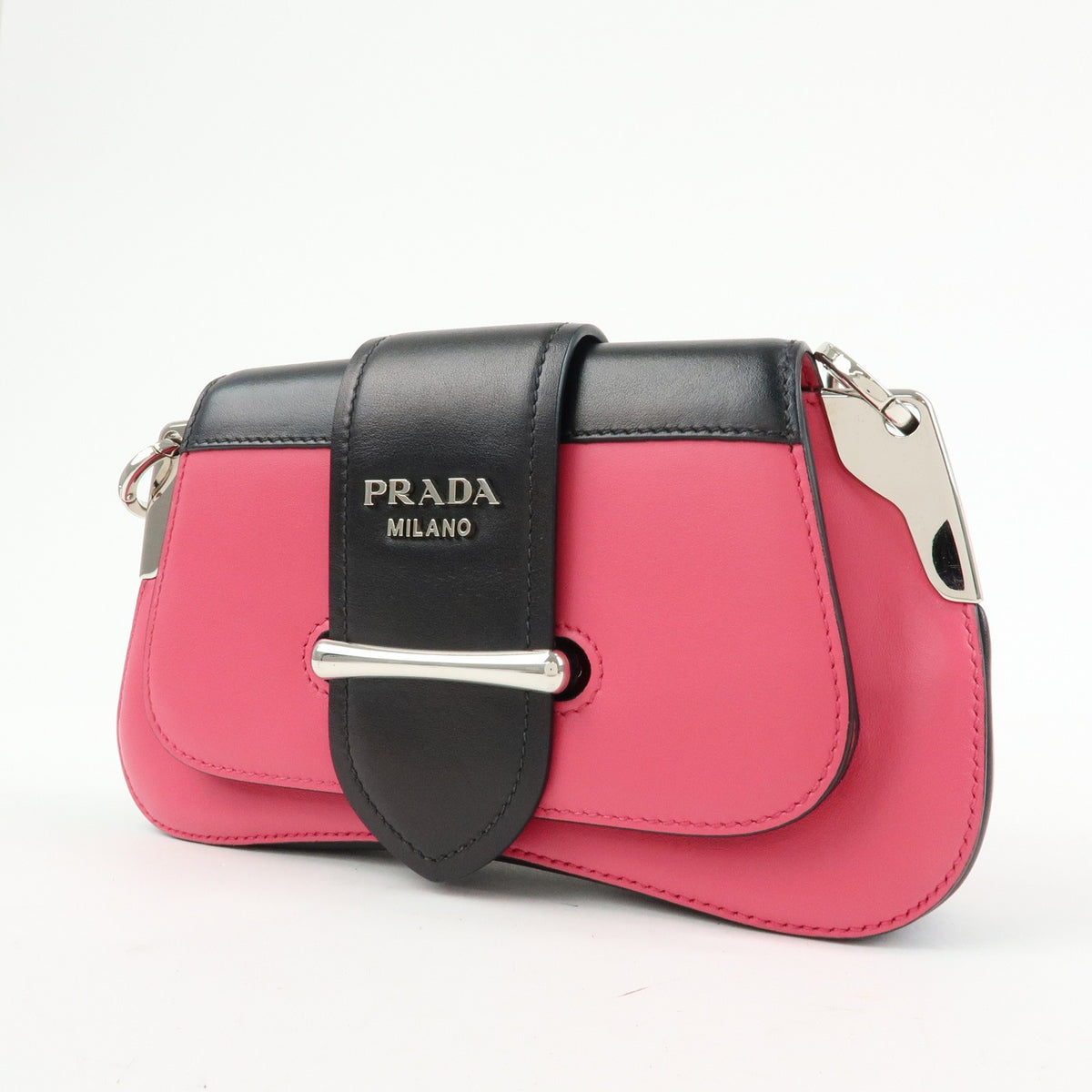 Prada Sidonie City Calf, Pink, Leather, Shoulder Bag