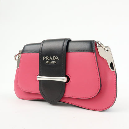 Prada Sidonie City Calf, Pink, Leather, Shoulder Bag