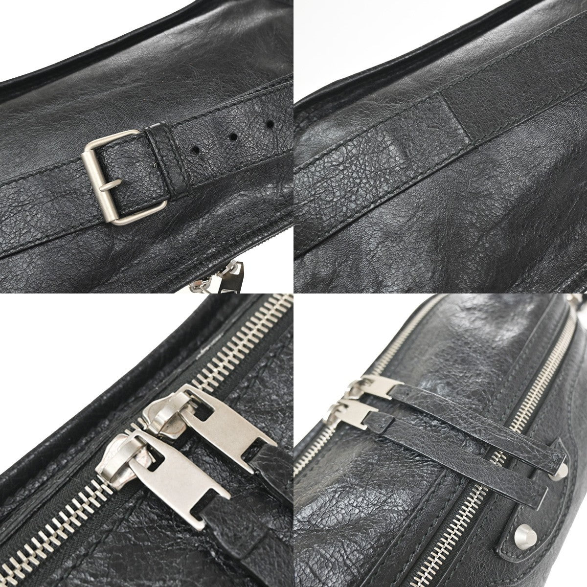 Balenciaga Neo Lift Classic Studs Waist Leather, Black, Leather, Shoulder Bag
