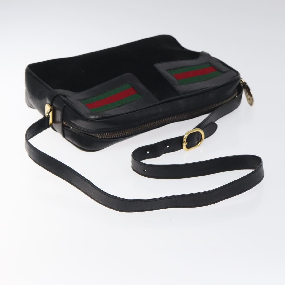 Gucci Sherry line shoulder Suede, Black, Suede, Handbag