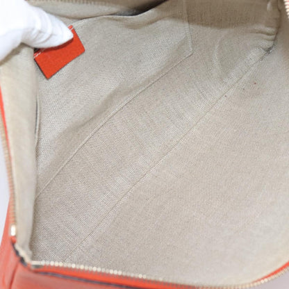Gucci Bamboo Zip Pouch (Outlet) Leather, Orange, Leather, Clutch