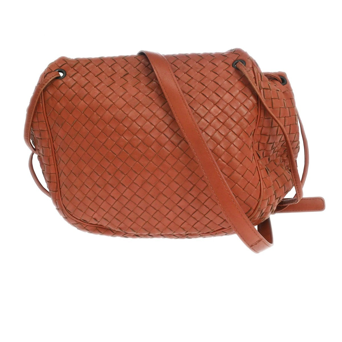 Bottega Veneta Intrecciato Shoulder Leather, Red, Leather, Shoulder Bag