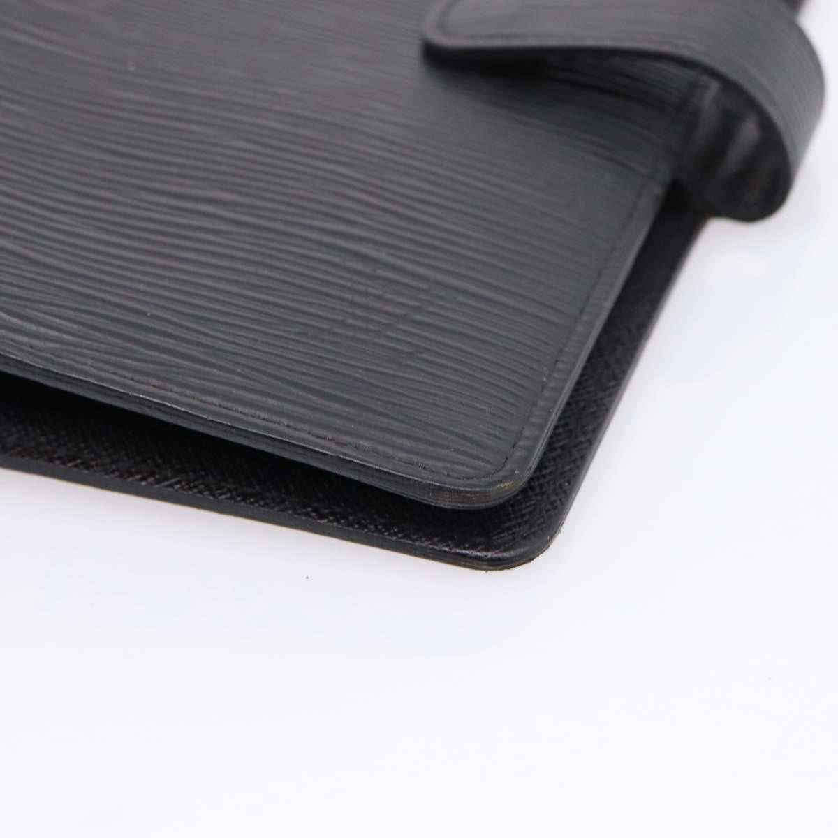 Louis Vuitton Agenda Cover Epi Leather, Black, Leather, Wallet
