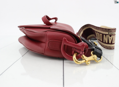 Christian Dior Saddle Crossbody Bag Leather, RED, LEATHER, Crossbody bag