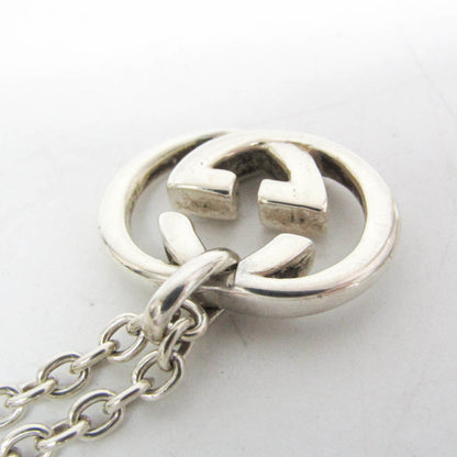 Gucci Engraved Interlocking G Chain Link Pendant Sterling Silver, Silver, Silver, Necklace