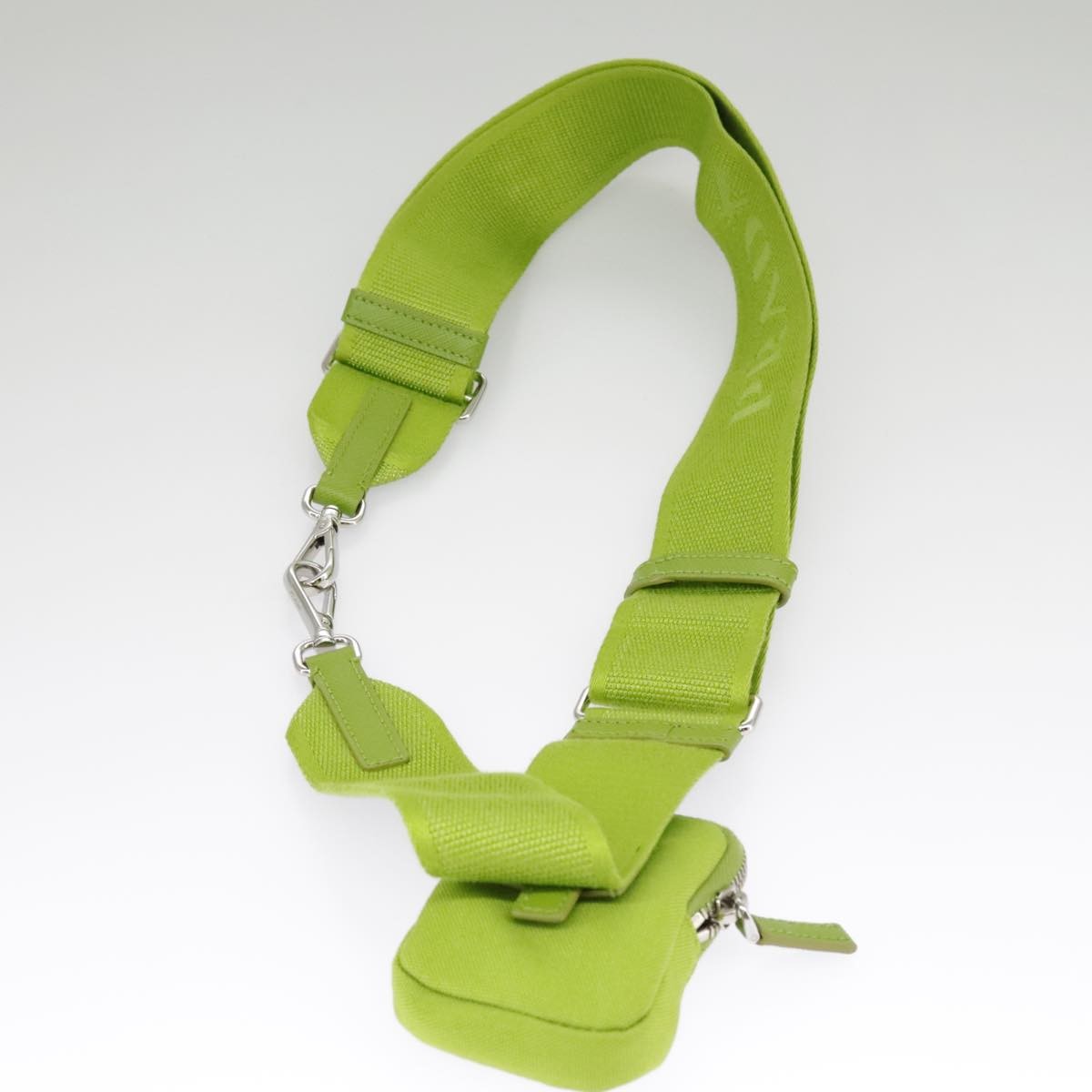 Prada Zipped Triangle Canvas, Green, Canvas, Crossbody Bag