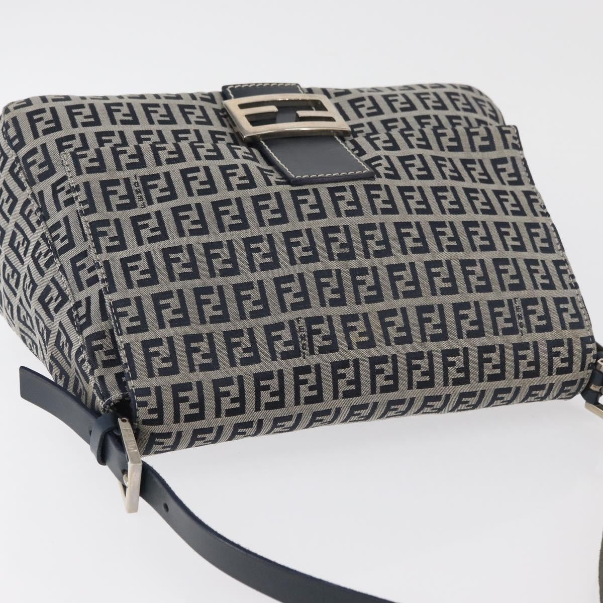 Fendi Baguette Zucchino Canvas, Navy, Canvas, Handbag