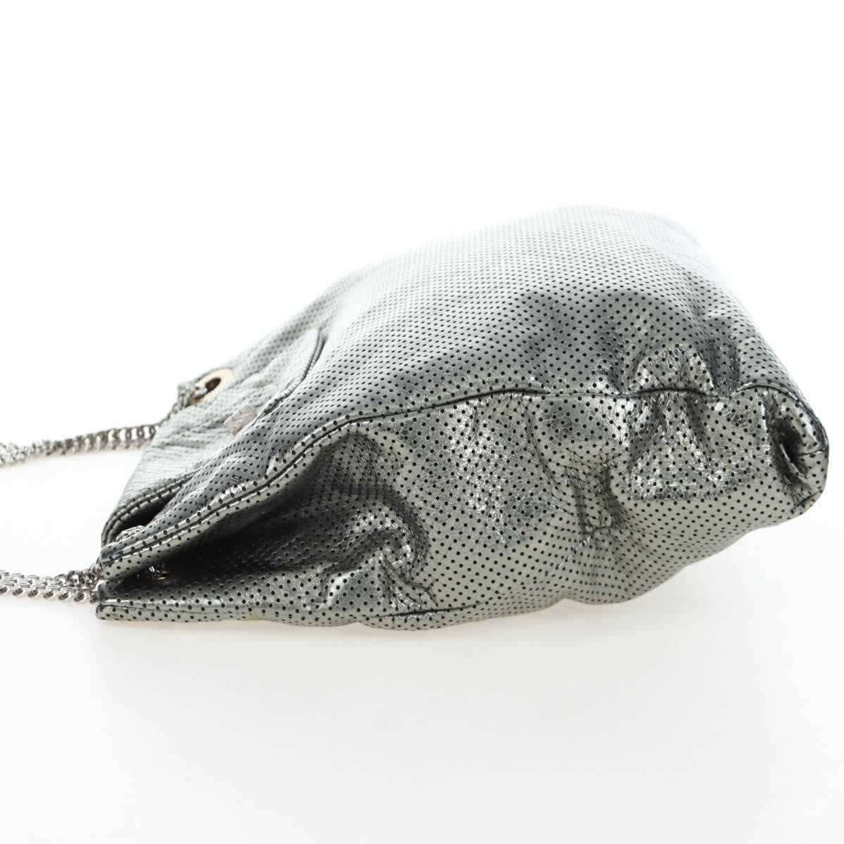 Chanel Drill Perforated Leather, Silver, Leather, Tote Bag