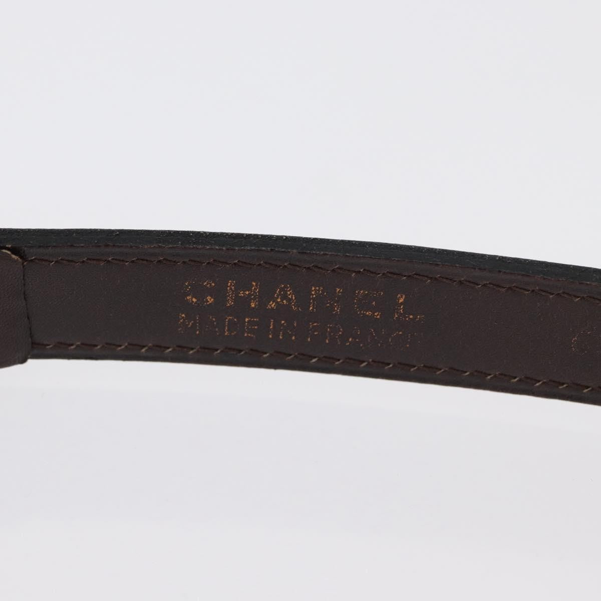 Chanel Vintage Double CC Leather, Brown, Leather, Belt