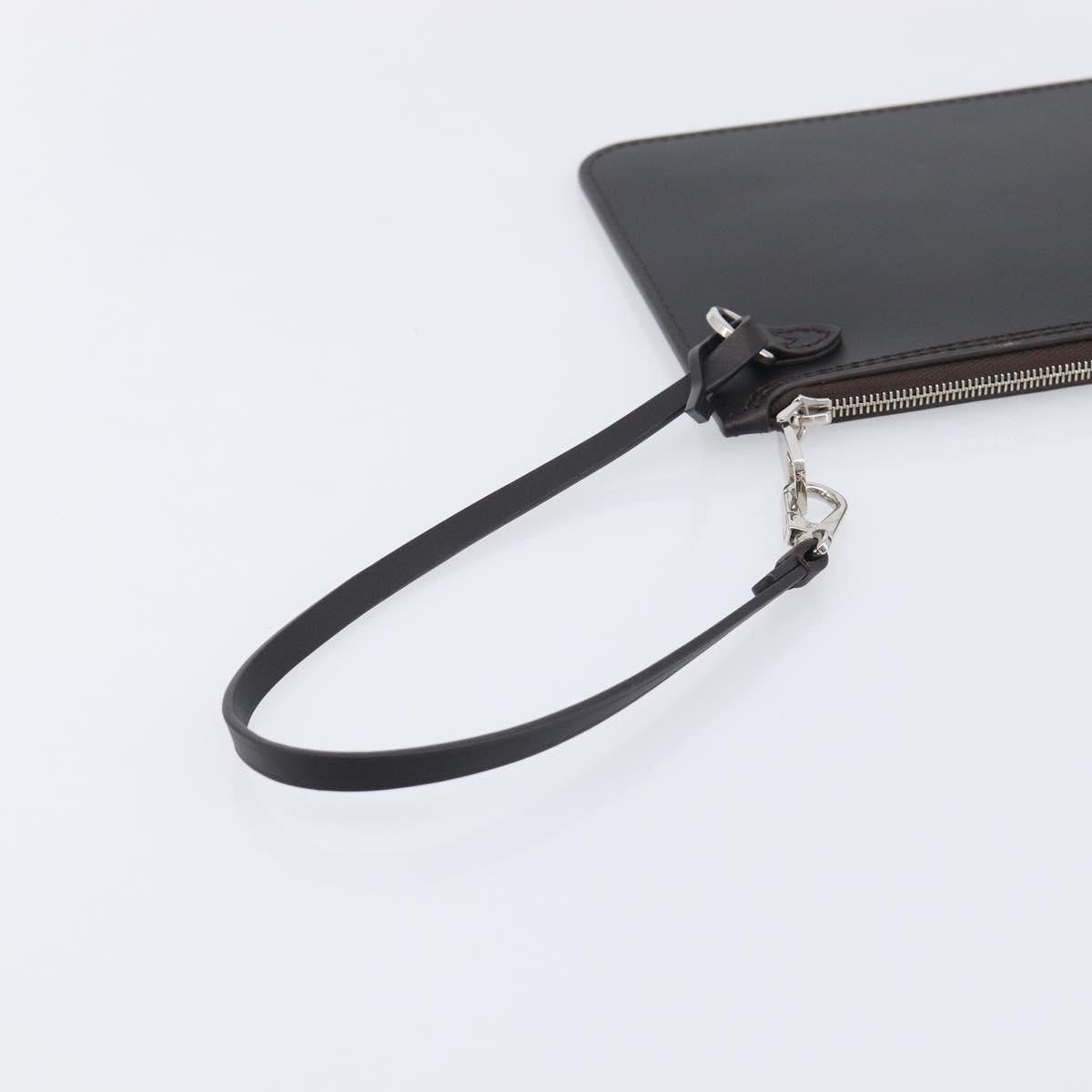 Louis Vuitton Neverfull Pochette Leather, Brown, Leather, Clutch