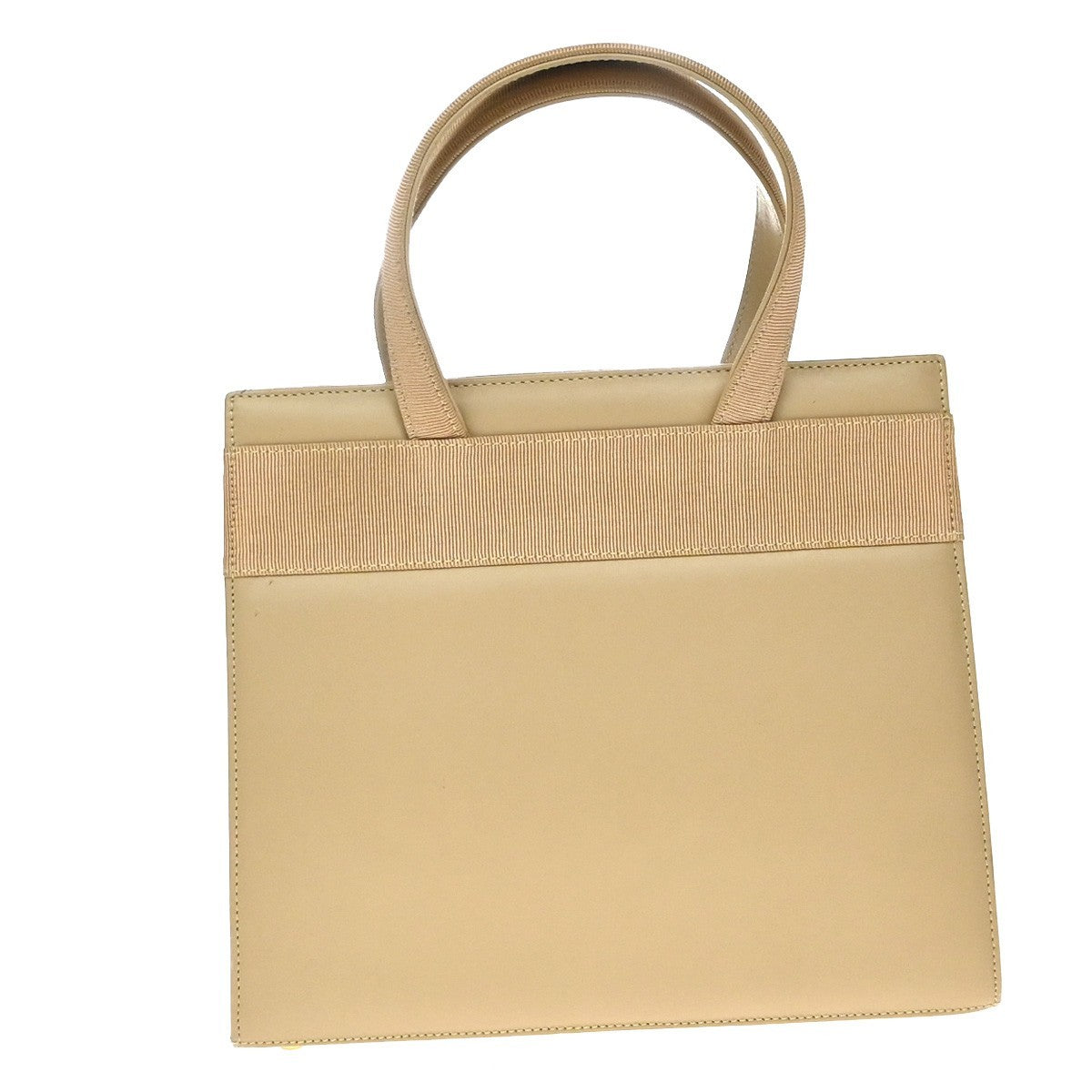 Salvatore Ferragamo Convertible Vara Bow Leather, Beige, Leather, Tote Bag