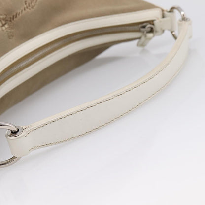Prada Canapa Hobo Canvas with Leather, Beige, Canvas, Shoulder Bag