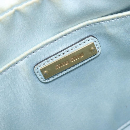 Miu Miu Madras Zip Pocket Leather, Blue, Leather, Crossbody Bag