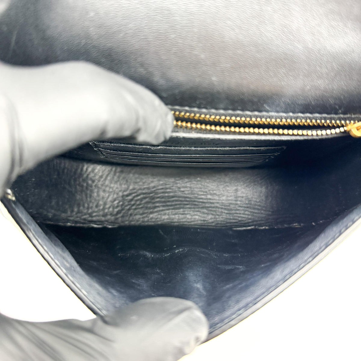 Celine Trotteur Calfskin, Black, Leather, Crossbody Bag